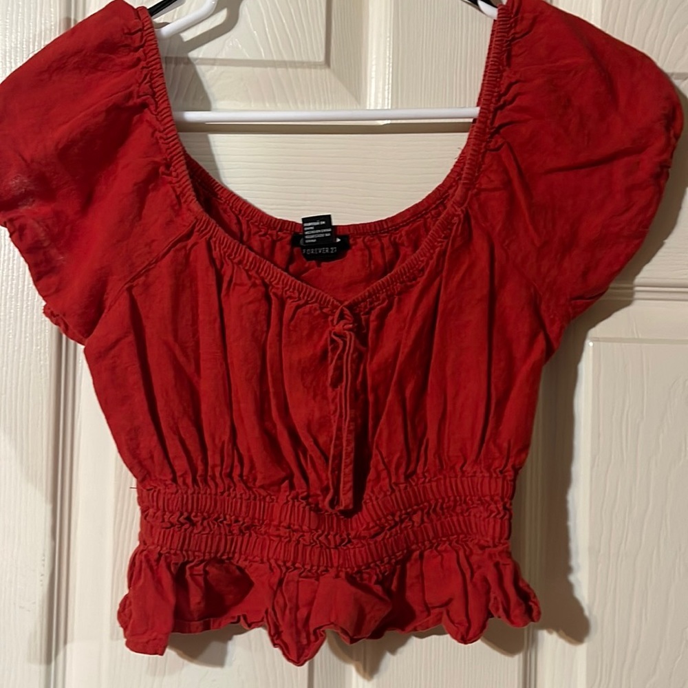 Red crop top